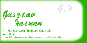 gusztav haiman business card