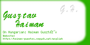 gusztav haiman business card